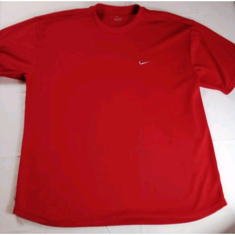 Men's Nike Large Red Dri FIt Short Sleeve T-shirt Some Snag See Pictures